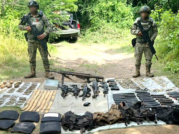 Ejército asegura diverso arsenal durante operativo realizado en Elota