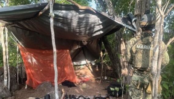 Localiza Marina arsenal y desmantelan campamento durante operativo en Elota