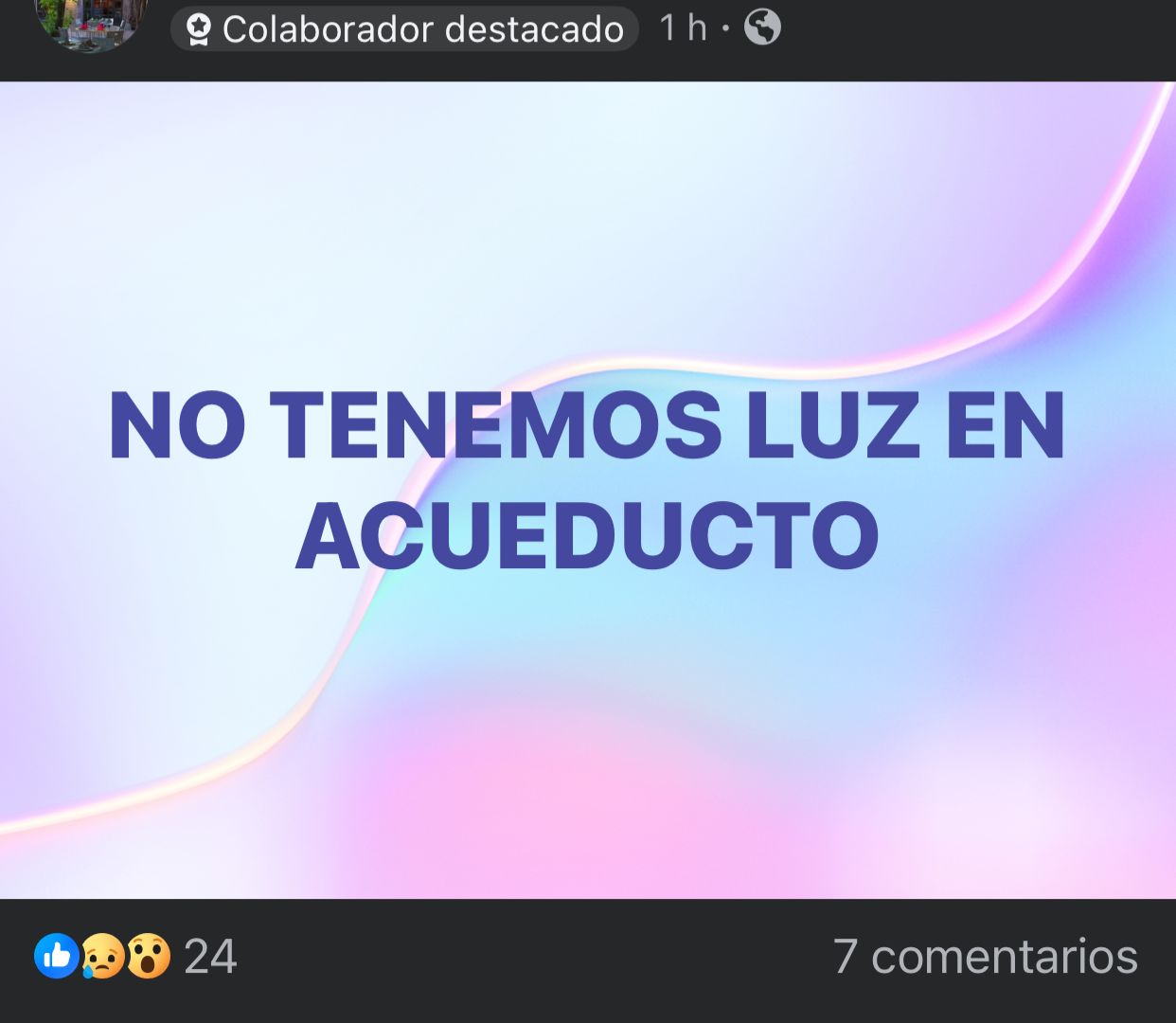 Quejas por apagon en La Conquista 3
