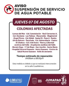 Suspensión de servicio de agua potable