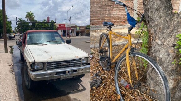 Ciclista es arrollado por el conductor de una camioneta en el sector centro de Los Mochis