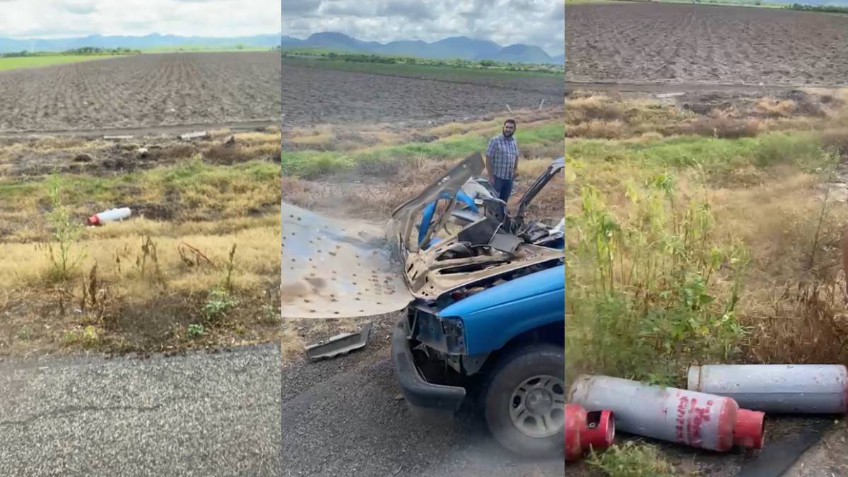 accidente choque camioneta repartidor gas carretera pericos mocorito