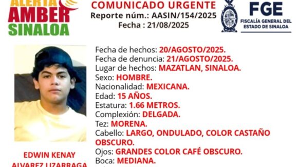Activan ficha de búsqueda de Edwin Kenay, menor ‘levantado’ en Mazatlán, Sinaloa