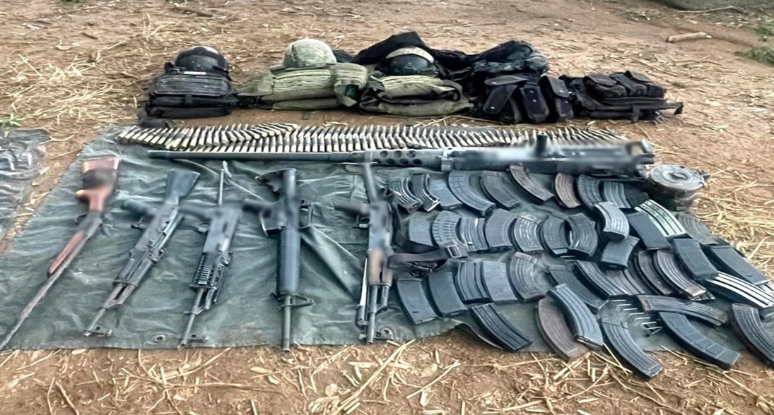 Armamento asegurado en Rosario, Sinaloa