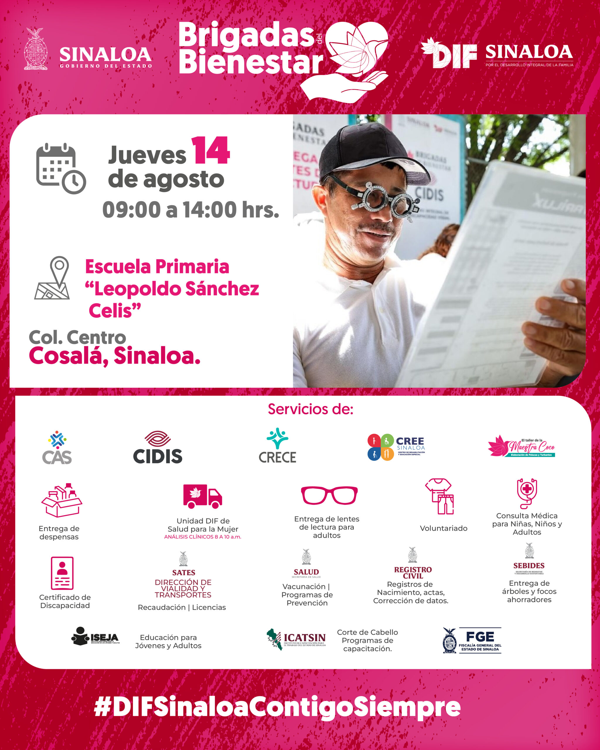 Brigadas del Bienestar de DIF Sinaloa llegarán a Cosalá.