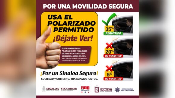 Con campaña “Déjate ver” van contra polarizados prohibidos en Culiacán; estas son las multas a partir de septiembre