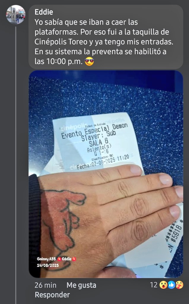 Boleto de Demon Slayer en Cinépolis