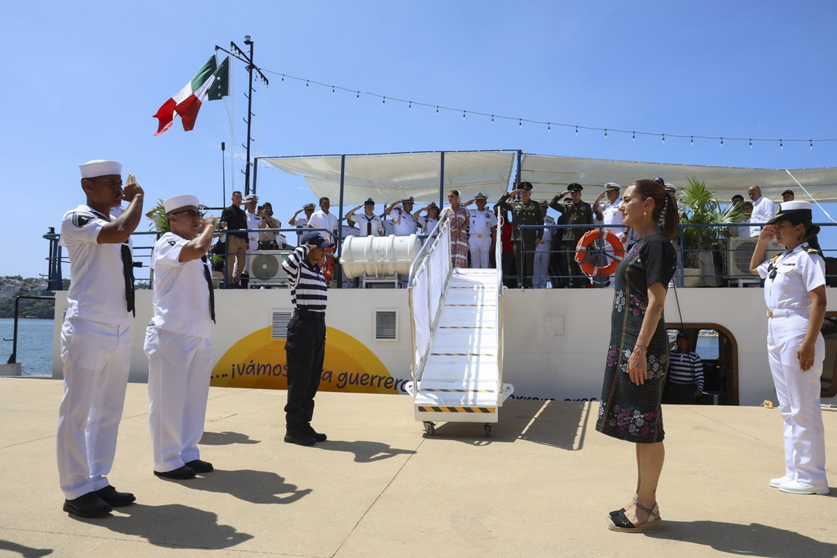 Claudia Sheinbaum en Acapulco en la presentación del Marinabús