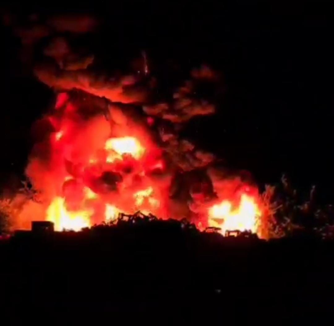 columna de fuego que veía con el incendio