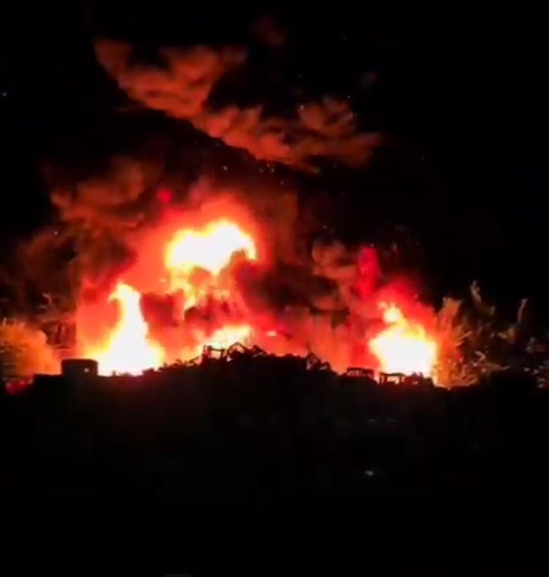 columna de fuego que veía con el incendio