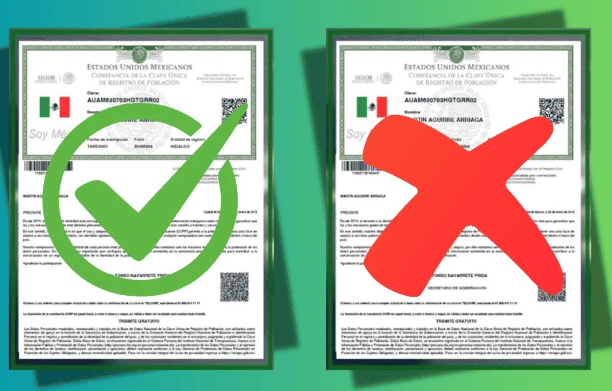 CURP certificada y no certificada