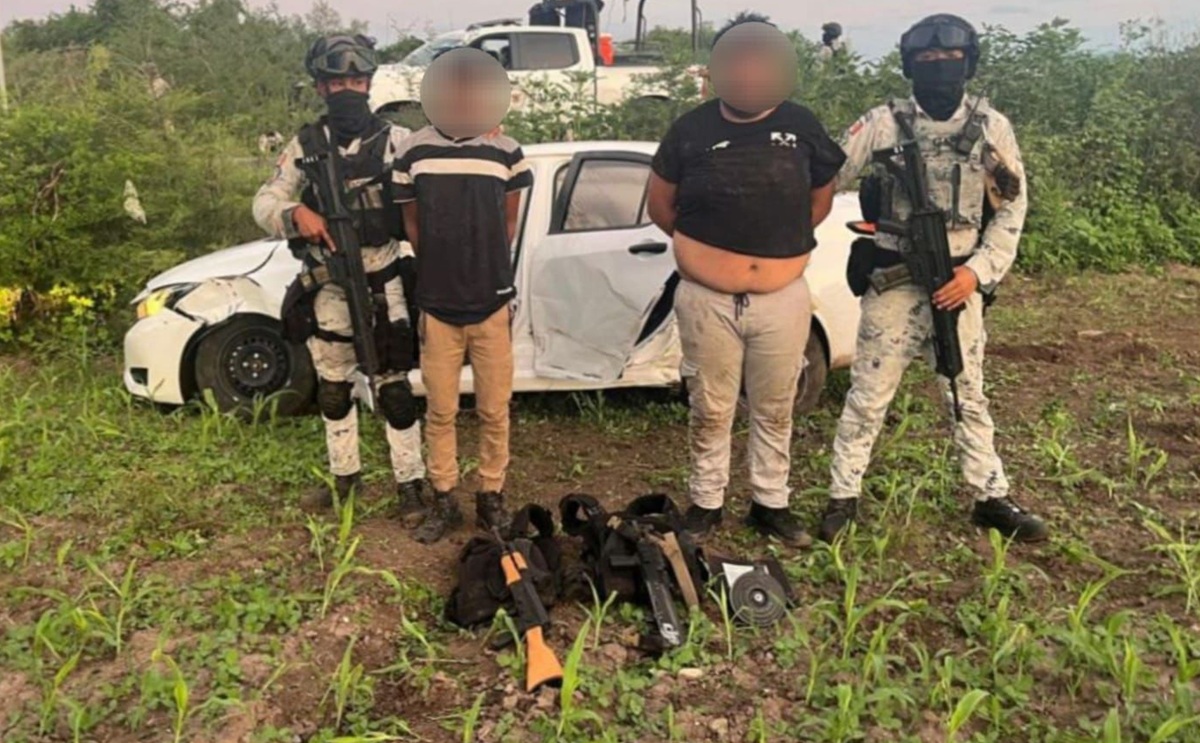Dos detenidos con armas y un vehículo fue el saldo de una persecución al norte de Culiacán
