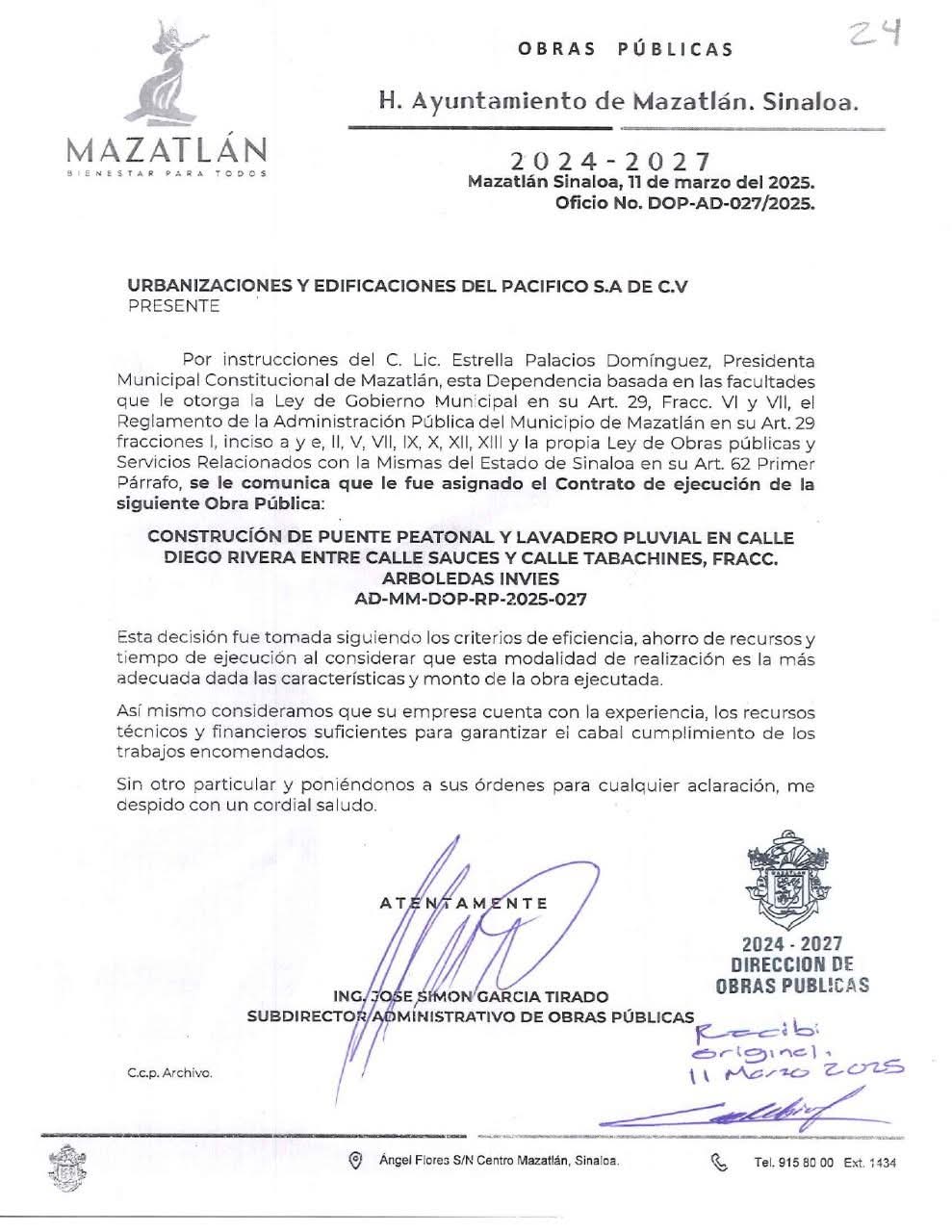 Puente peatonal en Arboledas Invies