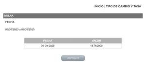 Precio del dólar en el DOF