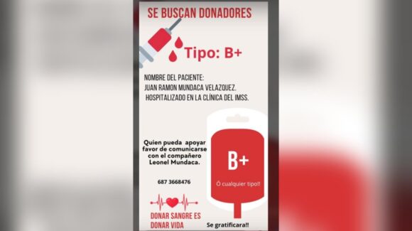 Juan Ramón necesita donadores de sangre urgentemente en Guasave