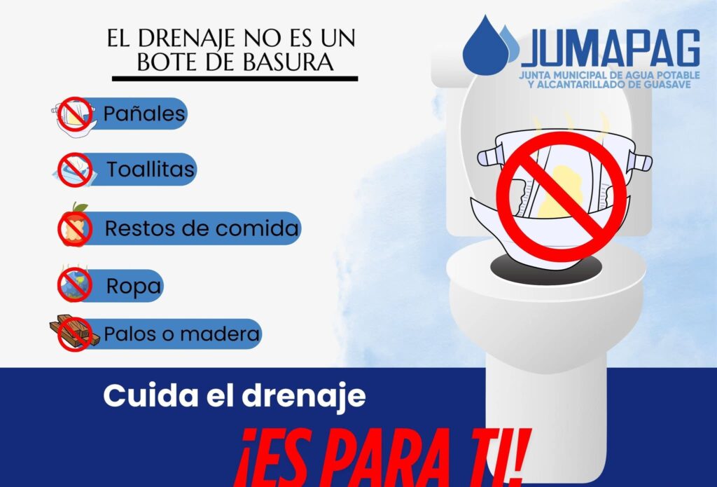 drenaje no es bote de basura