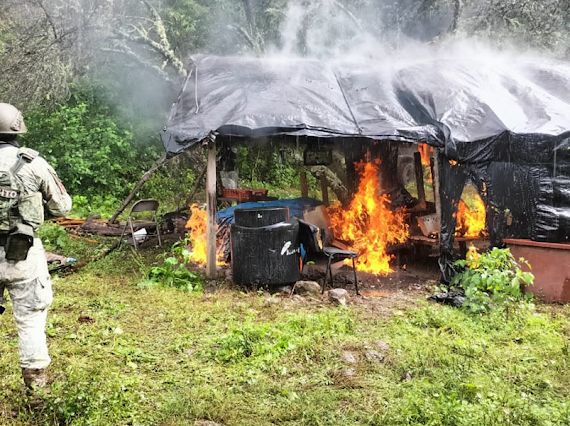 el campamento clandestino fue destruido por el ejercito