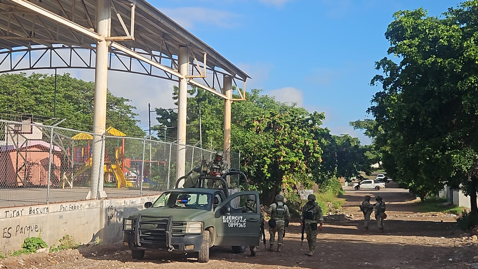 elementos de la Defensa resguardaron la escena del crimen