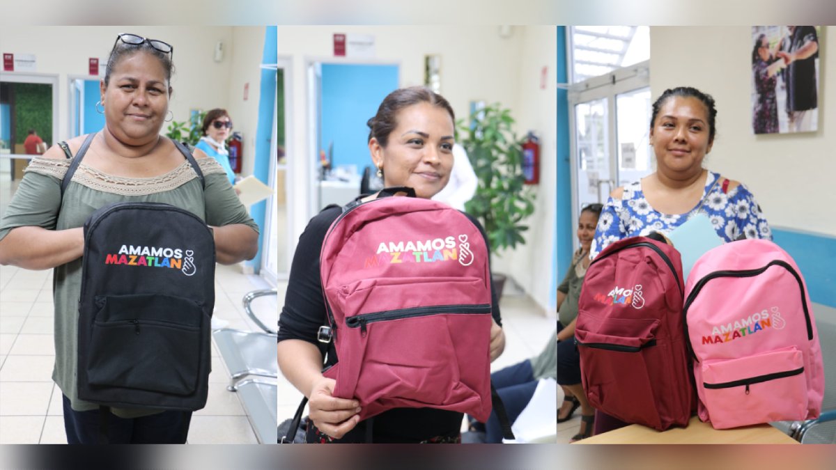 entrega de mochilas por parte del DIF Mazatlán
