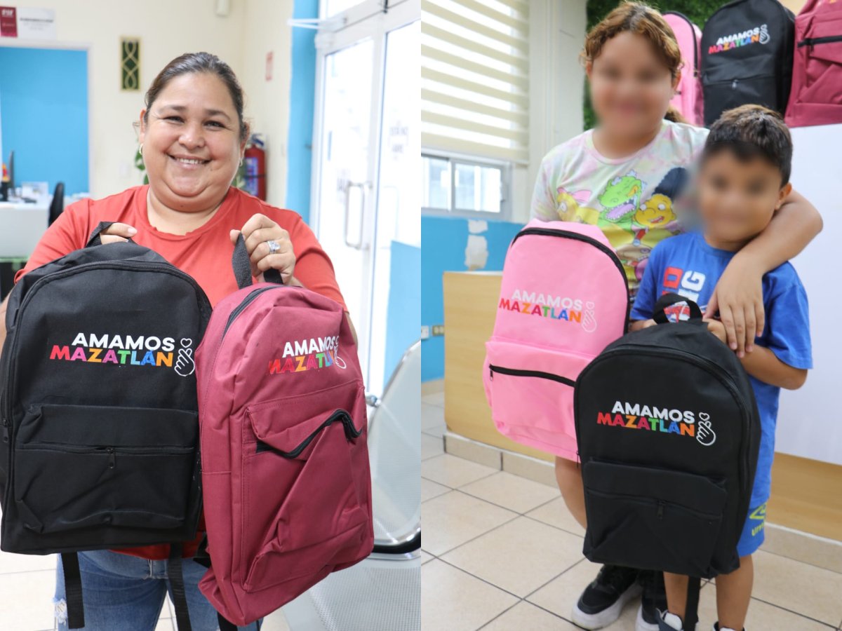 entrega de mochilas por parte del DIF Mazatlán