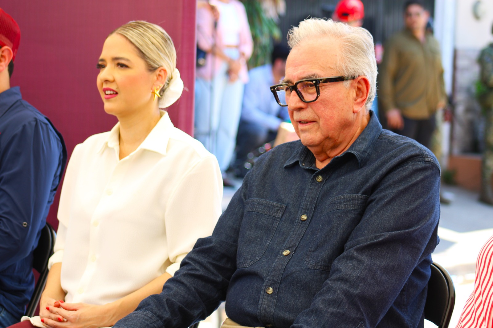 Estrella Palacios, alcaldesa de Mazatlán y Rubén Rocha Moya, gobernador de Sinaloa