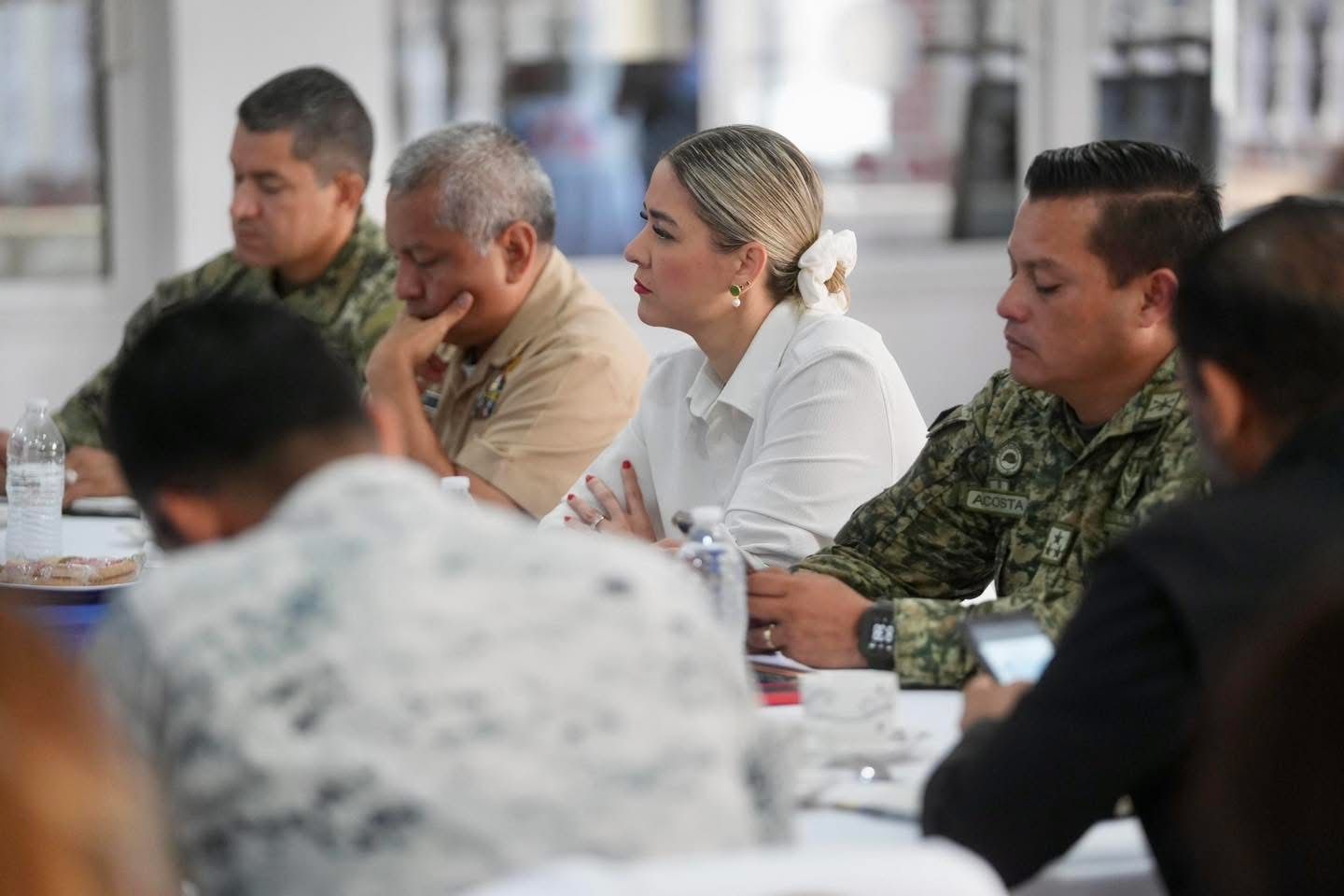estrella palacios durante la reunion de la mesa de seguridad