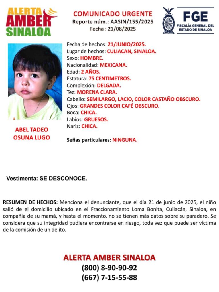 Buscan a Abel Tadeo desapareció, en Culiacán