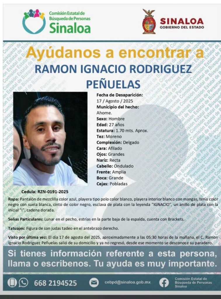 Buscan a Ramón Ignacio