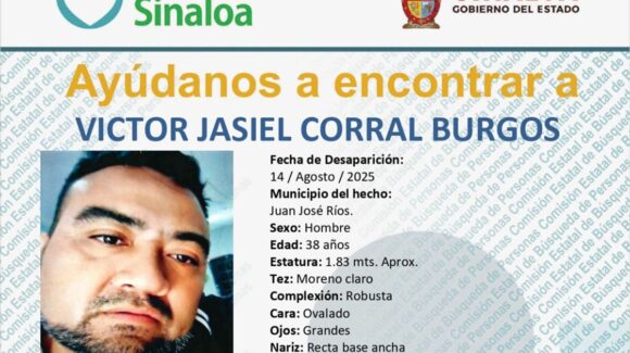 Desaparece Víctor Jasiel Corral en Juan José Ríos, sus familiares piden ayuda para localizarlo
