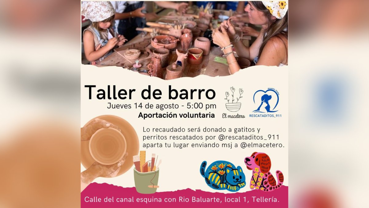 flyer taller de barro Mazatlán
