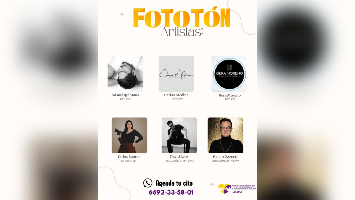 Cartel de fotografos que participan en el Fototón
