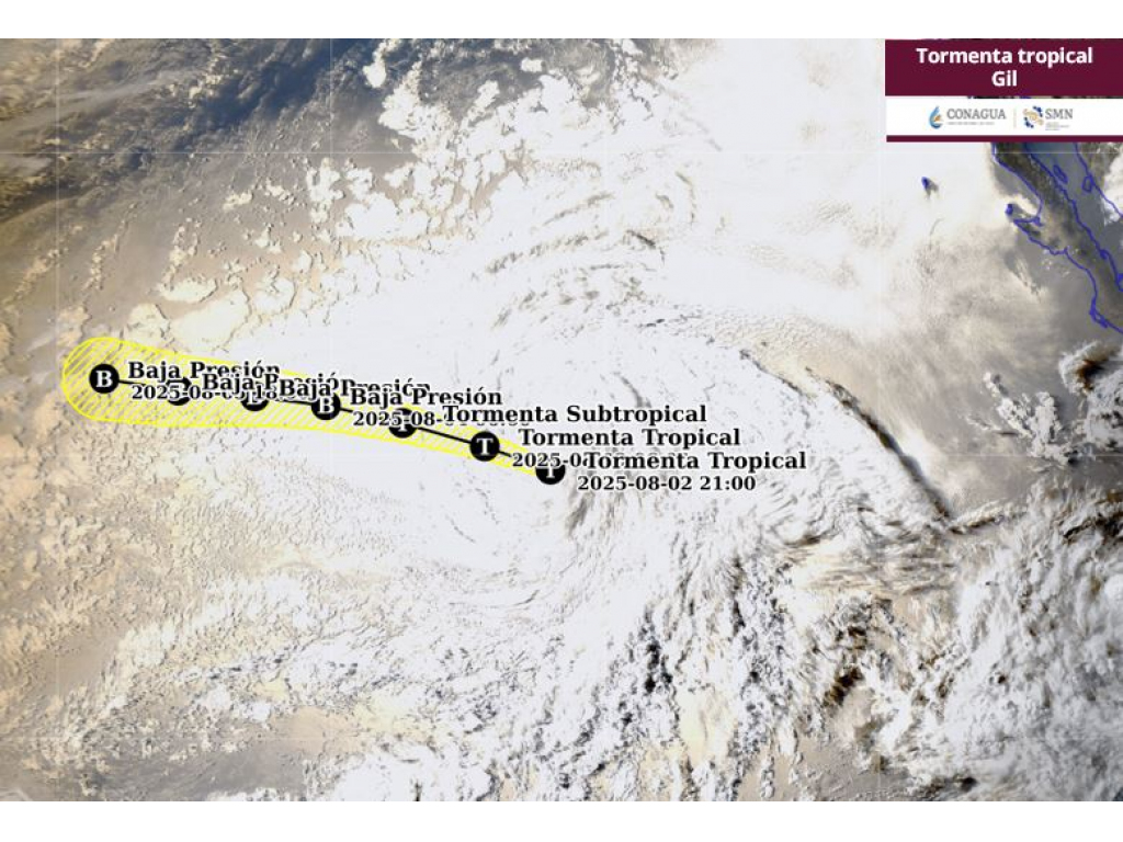 Ubicación de la tormenta tropical 'Gil'