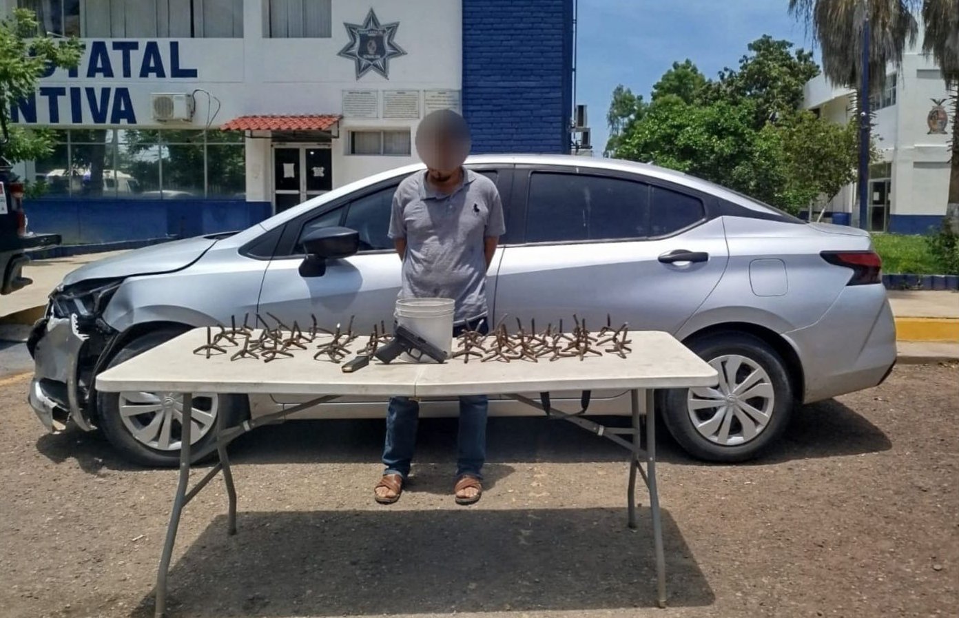 hombre detenido con ponchallantas en culiacan