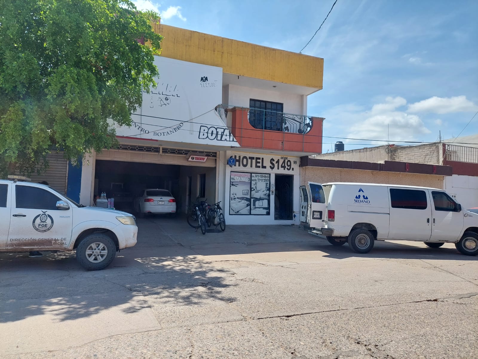 Hotel donde fue encontrado un hombre sin vida en Guamúchil