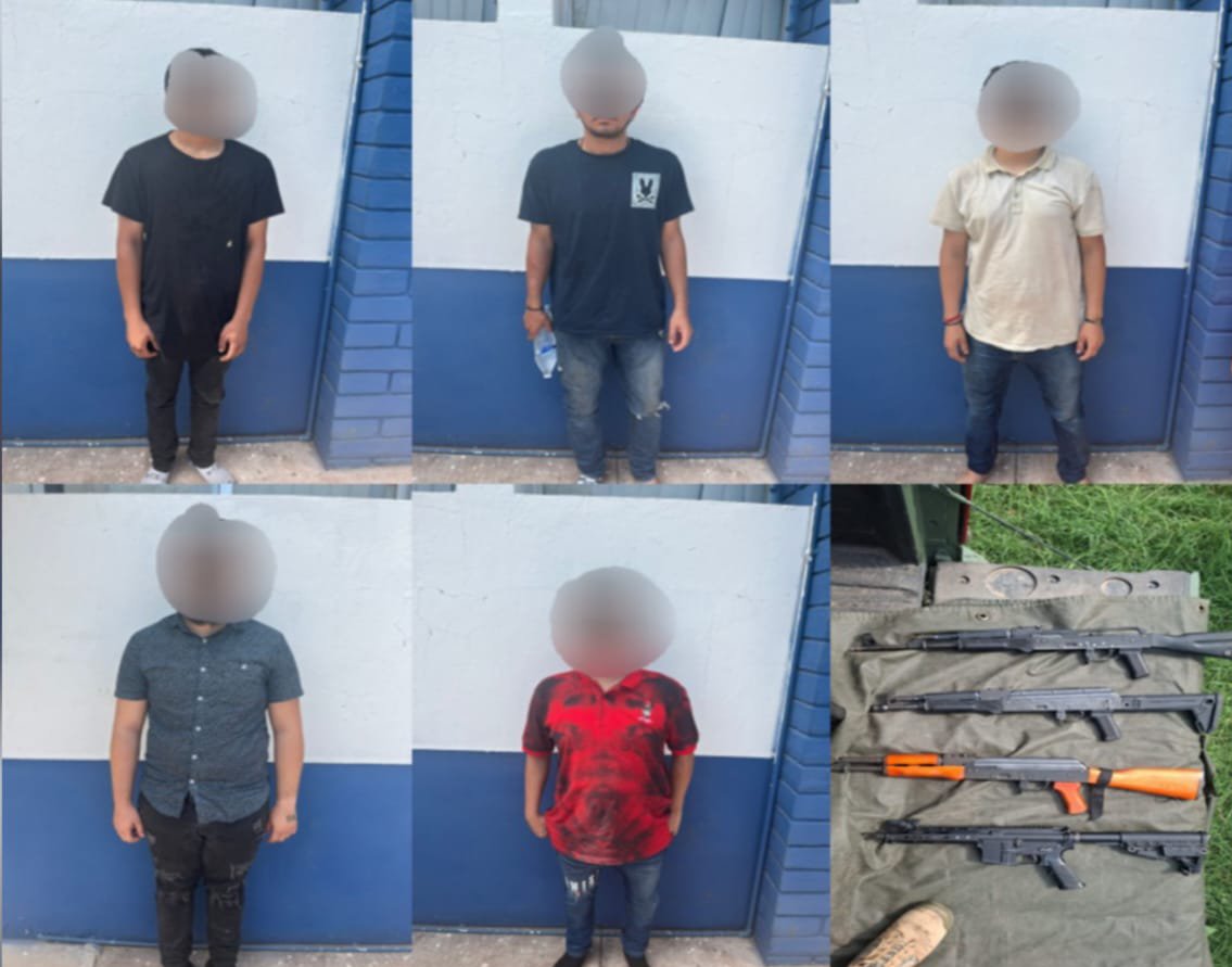 hombres detenidos con armas