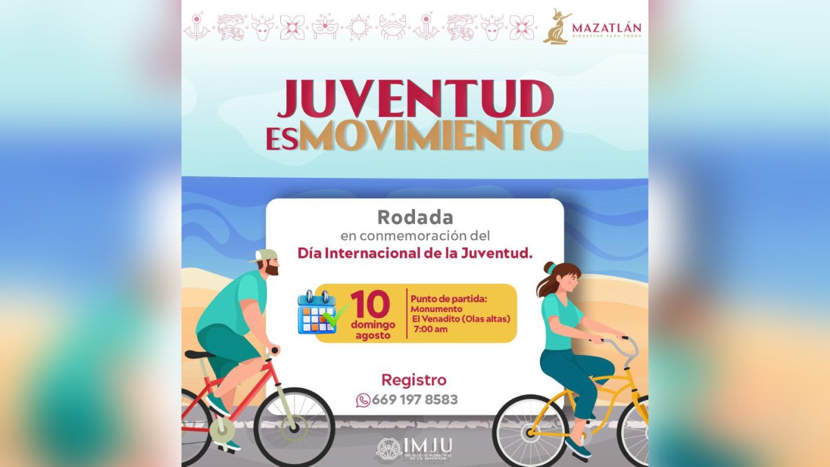 invitación rodada juventud es movimiento Mazatlán