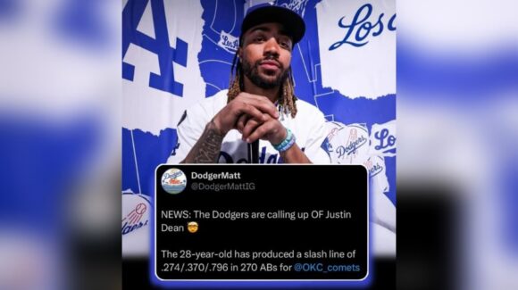 Justin Dean es llamado a Grandes Ligas por los Dodgers