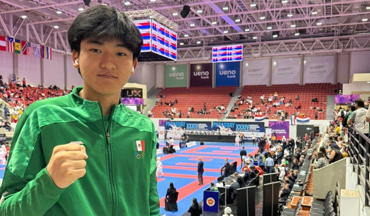 Kaito Yoshi Mizukami gana oro en karate en Panamericanos Juveniles en Paraguay