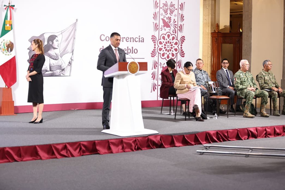 Omar García Harfuch en conferencia 'mañanera'