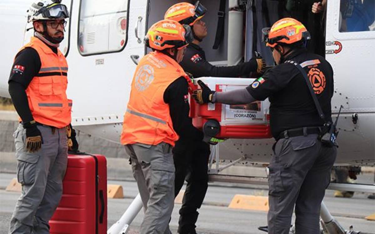 operativo aéreo para trasladar al equipo con el órgano