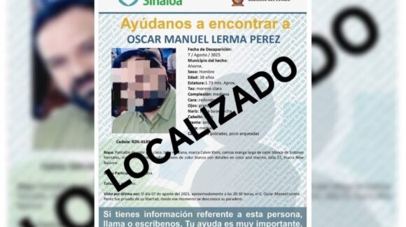 Localizan con vida a Óscar Manuel, quien había sido privado de su libertad en Los Mochis