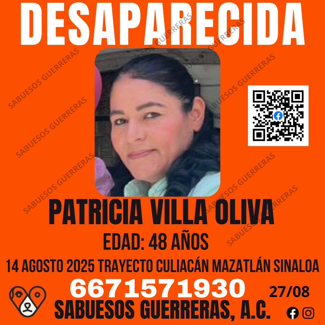Patricia Villa Oliva, ficha de desaparición