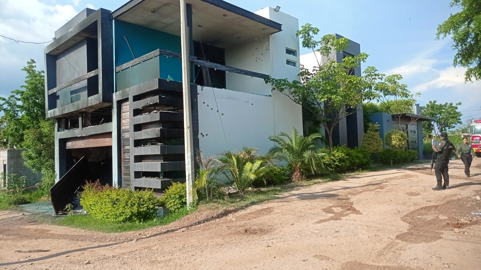 Casa incendiada en Culiacán