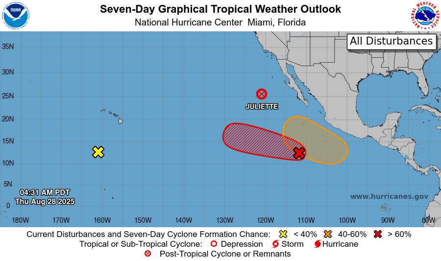 posible tormenta tropical Kiko en el pacifico mexicano