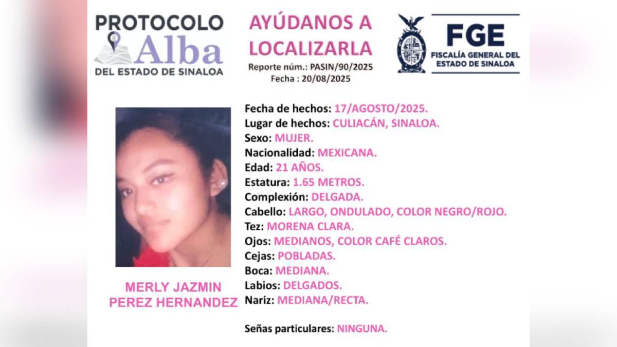 Protocolo Alba para localizar a Merly Jazmín