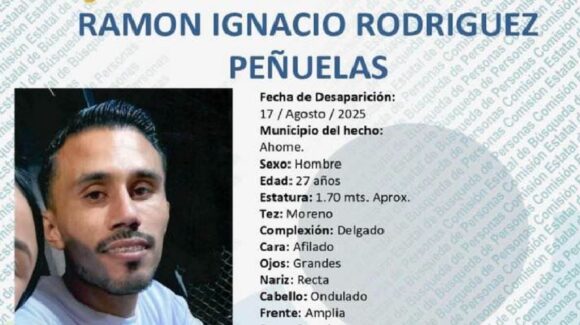 Activan alerta de búsqueda para localizar a Ramón Ignacio, desaparecido Los Mochis