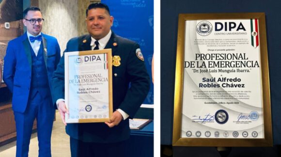 ‘Pilar de la emergencia’, reconocen al comandante Saúl Robles como Profesional del Año 2025