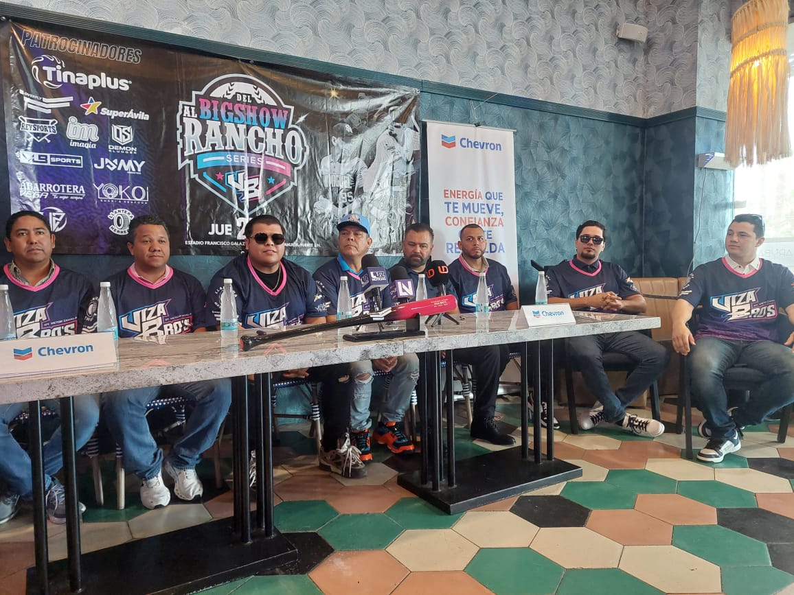 rueda de prensa Viza Bro’s presentan juego de beisbol con causa en Mochicahui