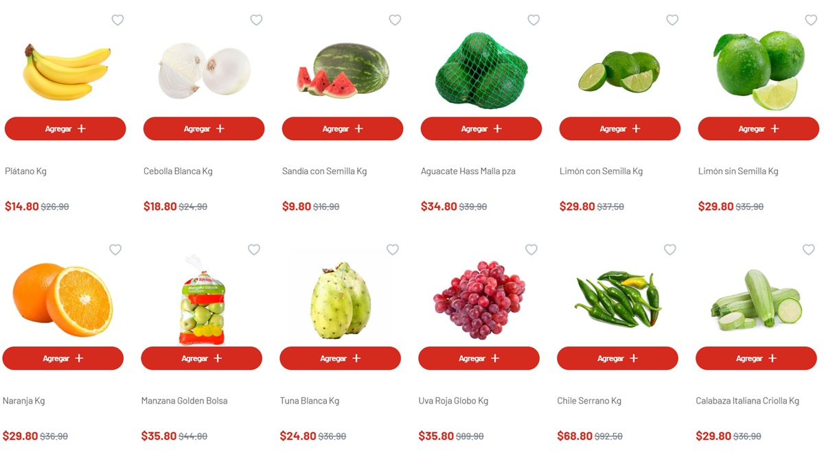 Ofertas de Soriana en frutas y verduras