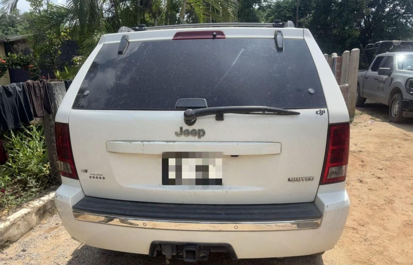 Vehículo asegurado en San Ignacio